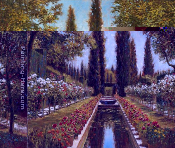 Tuscan Garden painting - Michael Longo Tuscan Garden art painting